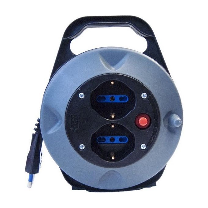 Avvolgicavo Prese Schuko 2P+T Bipasso Sez. 16A 3500W Mt. - 4