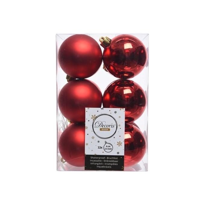 Amicasa Confezione 12 Sfere 60mm Red