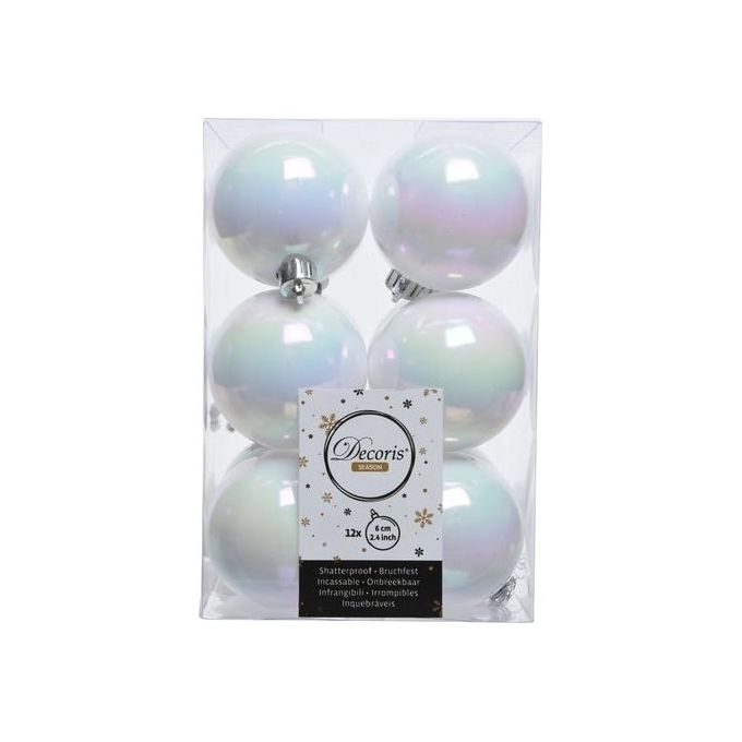 Amicasa Confezione 12 Sfere 60mm White Iris