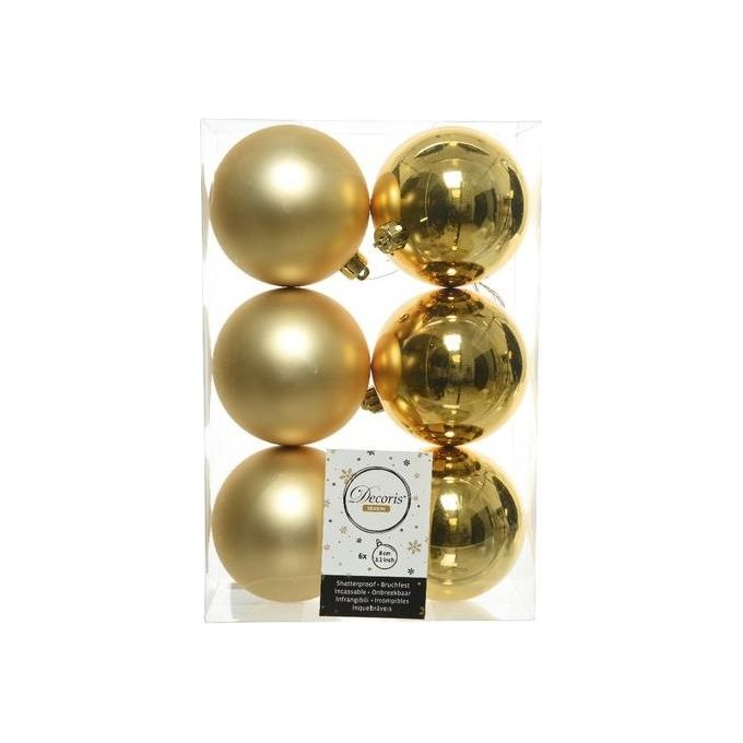 Amicasa Confezione 6 Sfere 80mm Gold