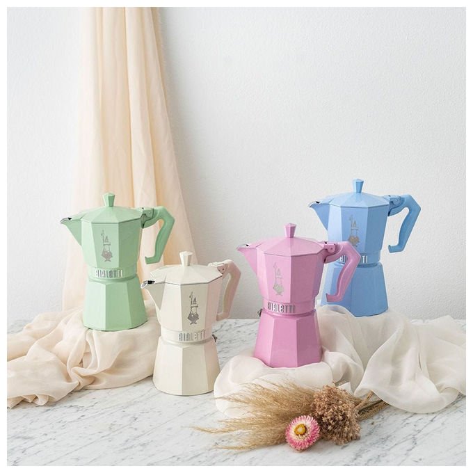 Bialetti 9063 Moka Exclusive Caffettiera 3 tazze in alluminio adatta a tutti i piani cottura tranne induzione colore Rosa