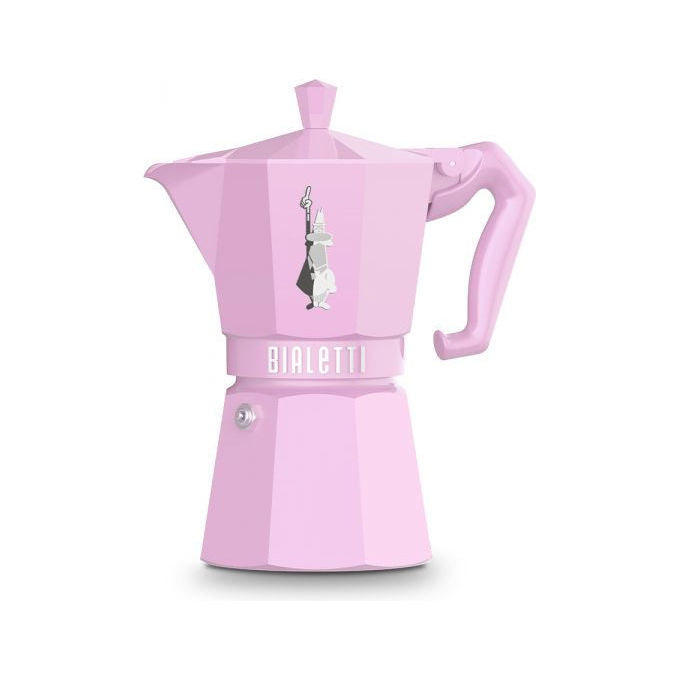 Bialetti 9064 Moka Exclusive Caffettiera 6 tazze in alluminio adatta a tutti i piani cottura tranne induzione colore Rosa