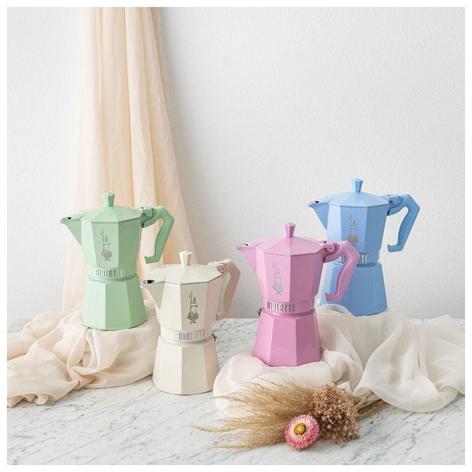 Bialetti 9064 Moka Exclusive Caffettiera 6 tazze in alluminio adatta a tutti i piani cottura tranne induzione colore Rosa