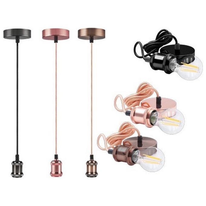 Brixo FSNE150 Sospensione Porta Lampada Led Fusion E27 Nero