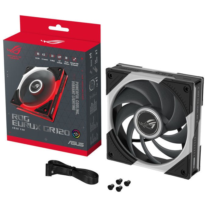 Asus ROG EURUX GR120 FAN ARGB REVERSE BL Ventola 120mm 2200 rpm 70 cfm 32 dB colore Nero
