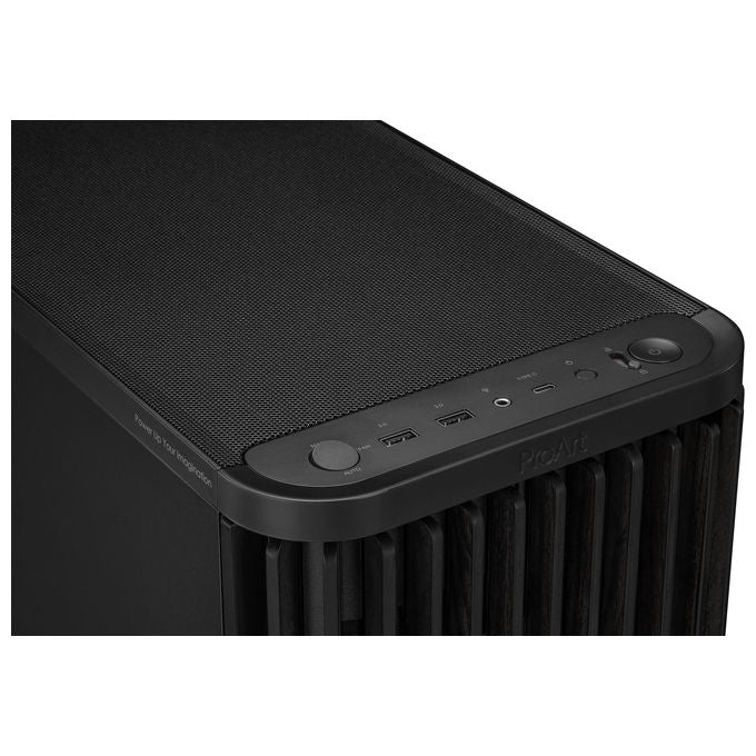 Asus 90DC00M0-B39010 ProArt PA401 Case PC Tower con Pannello Frontale in Legno di Frassino FSC Ventole Preinstallate 2x 160 mm e 1x 120 mm Supporto Radiatore fino a 240 mm PWM Alimentazione Non Inclusa colore Nero