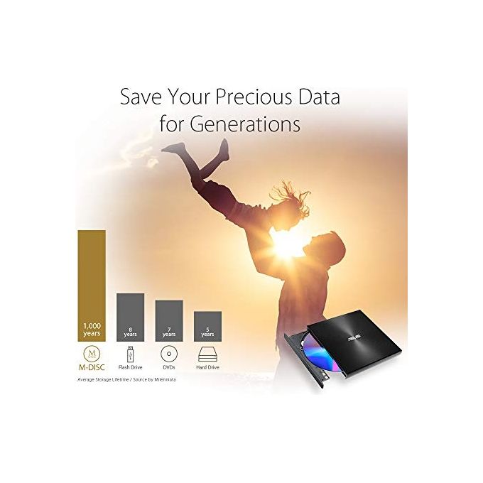 ASUS U9M SDRW-08U9M-U Zendrive Masterizzatore Esterno Type C con supporto M-Disc Mac OS e Windows support Nero