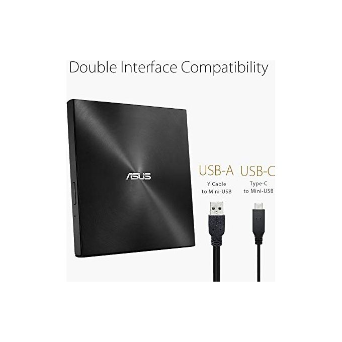 ASUS U9M SDRW-08U9M-U Zendrive Masterizzatore Esterno Type C con supporto M-Disc Mac OS e Windows support Nero