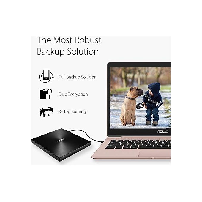 ASUS U9M SDRW-08U9M-U Zendrive Masterizzatore Esterno Type C con supporto M-Disc Mac OS e Windows support Nero