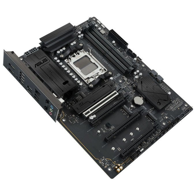 ASUS scheda madre B850 MAX GAMING WIFI, socket AM5, chipset AMD B850, DDR5, PCIe 5.0, 3 slot M.2, Wi-Fi 6E, ATX, nera