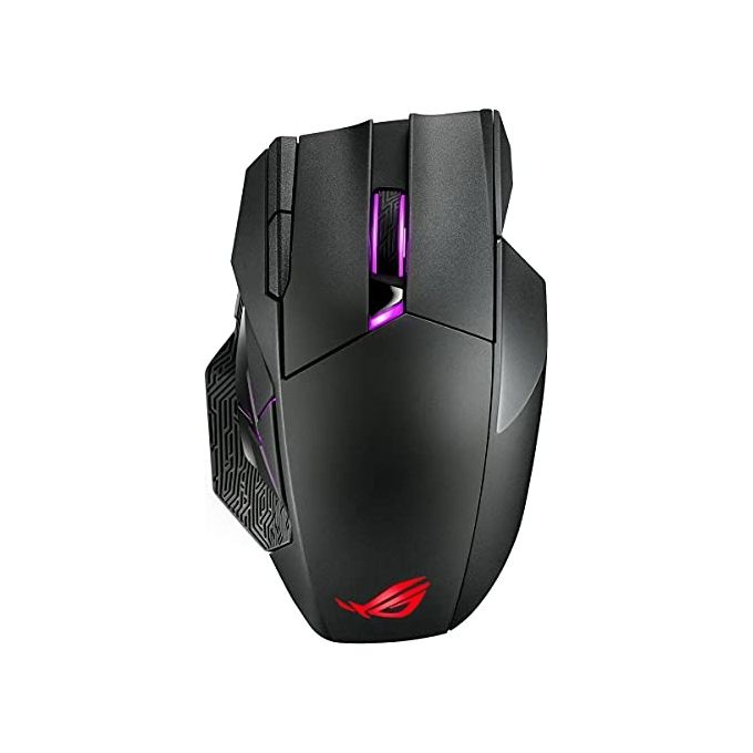 ASUS ROG Spatha X Mouse Gaming Dual-Mode (Wireless e USB-C), Sensore Ottico 19.000 DPI, 12 Tasti Programmabili, Socket Switch Push-Fit, ROG Micro Switch, Base di Ricarica Magnetica, ROG Paracord, Nero