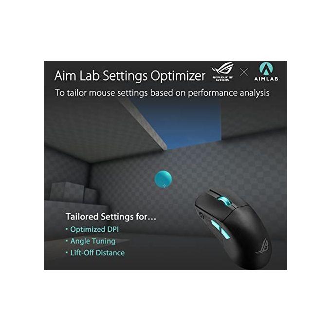 ASUS ROG Harpe Ace Aim Lab Edition Mouse Gaming, Super Leggero, 36000 dpi, Wireless 2.4 GHz, Bluetooth, Bassa Latenza, USB, Batteria a Lunga Durata, Illuminazione RGB Aura Sync