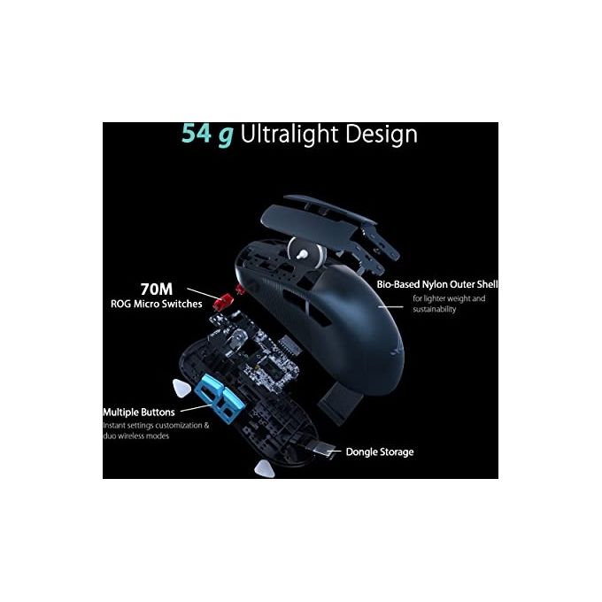 ASUS ROG Harpe Ace Aim Lab Edition Mouse Gaming, Super Leggero, 36000 dpi, Wireless 2.4 GHz, Bluetooth, Bassa Latenza, USB, Batteria a Lunga Durata, Illuminazione RGB Aura Sync