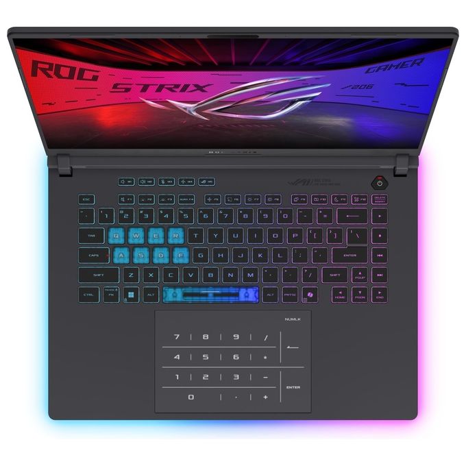 Asus 90NR0LJ1-M00EB0 ROG Strix G16 Notebook Intel Core Ultra 9 16GB RAM NVIDIA GeForce RTX 5060 1TB SSD 16'' 2.5K 300Hz colore Eclipse Gray