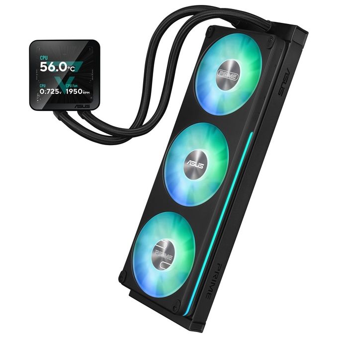 Asus 90RC01Q1-B0EAY0 PRIME LC II Water Cooler CPU 360mm con Display LCD 3.95'' e Illuminazione ARGB colore Nero