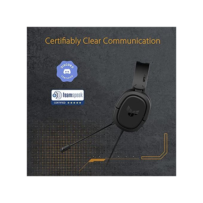 ASUS TUF Gaming H1 Cuffia Jack 3.5mm, 7.1 Surround, Compatibilita': PC+Mac+PS4-PS5+Nintendo Switch+Xbox (One e Serie X-S)+Dispositivi Mobile, Nero