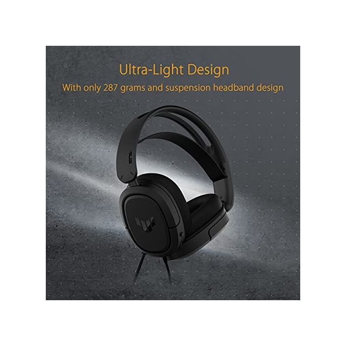 ASUS TUF Gaming H1 Cuffia Jack 3.5mm, 7.1 Surround, Compatibilita': PC+Mac+PS4-PS5+Nintendo Switch+Xbox (One e Serie X-S)+Dispositivi Mobile, Nero