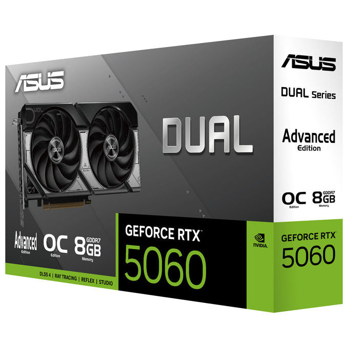 Asus 90YV0PS0-M0NA00 Dual Scheda Grafica NVIDIA GeForce RTX 5060 8 GB GDDR7 2 ventole colore Nero Bianco