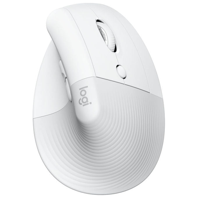 Logitech 910-006496 Lift Mysz Biurowa Prawor?czna RF Wireless Bluetooth 4000 DPI Przyciski Dostosowalne Klikanie Ciche Kolor Bia?y
