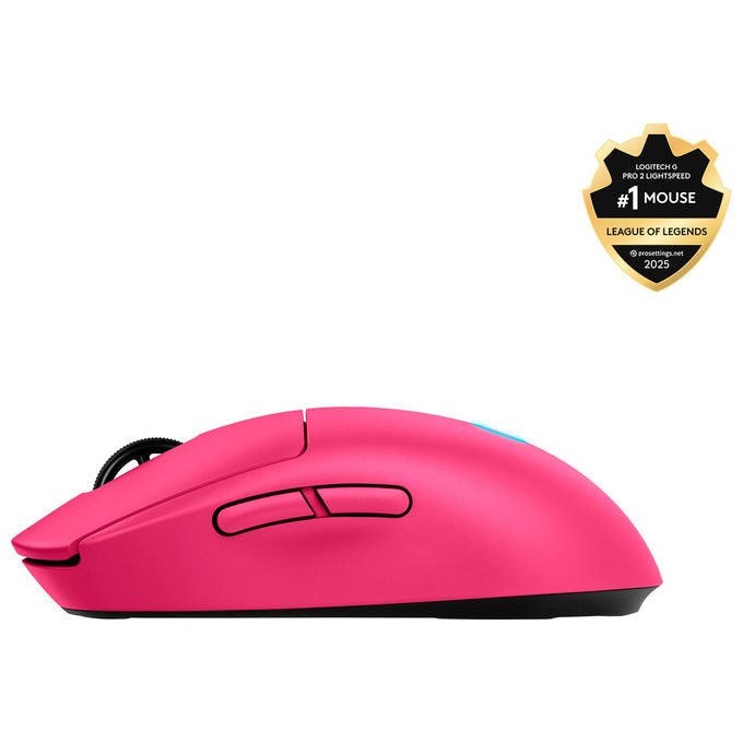 Logitech 5099206123458 G Pro 2 Lightspeed Mouse Wireless con Sensore HERO 25K 32000 DPI 1000 Hz 8 Pulsanti Programmabili colore Magenta