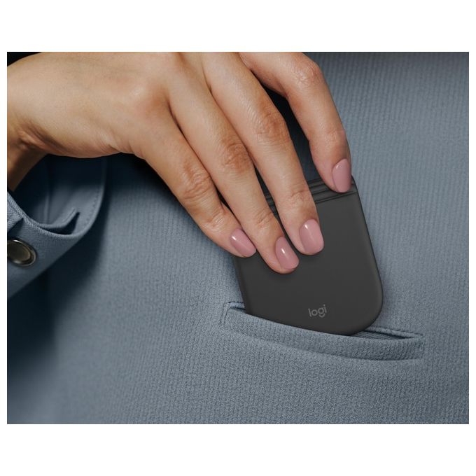Logitech 910-007604 Mobi Fold Mouse Viaggio Ambidestro RF Wireless + Bluetooth 4000 DPI Touch Grafite