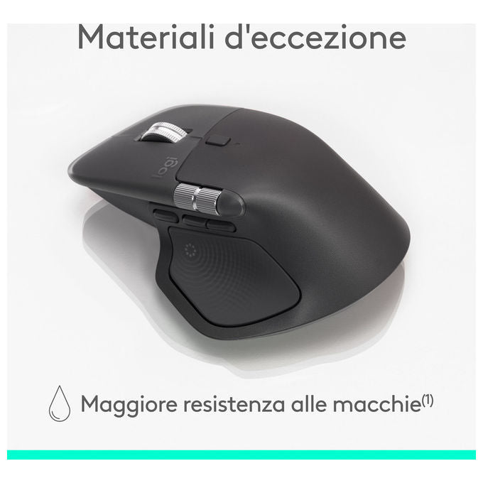 Logitech 910-007617 MX Master 4 for Business Mouse Wireless 8000 DPI con Scrolling MagSpeed e Clic Silenziosi colore Grafite
