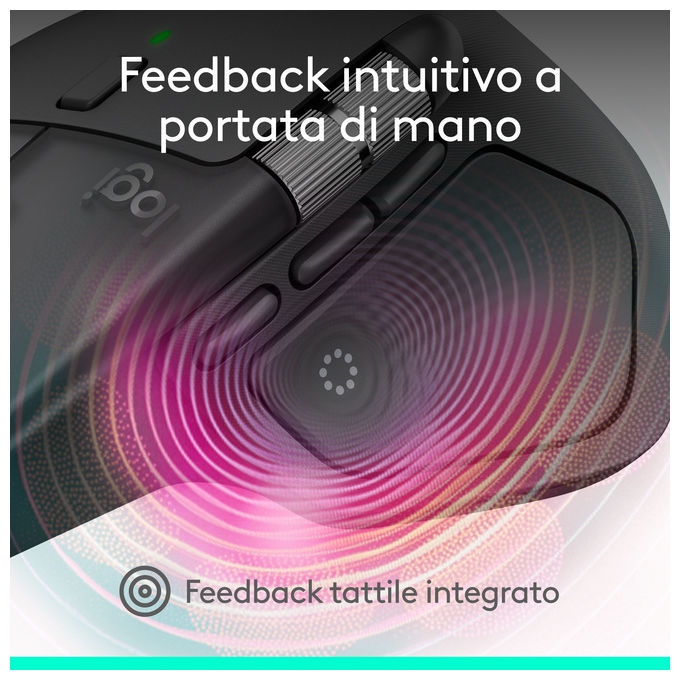 Logitech 910-007617 MX Master 4 for Business Mouse Wireless 8000 DPI con Scrolling MagSpeed e Clic Silenziosi colore Grafite
