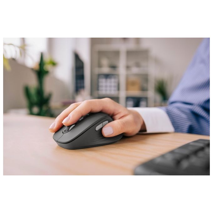 Logitech 910-007715 Signature Comfort Plus M850 L Mouse Wireless Ottico 4000 DPI Bluetooth Cuscinetto Palmare Clic Silenziosi colore Grafite