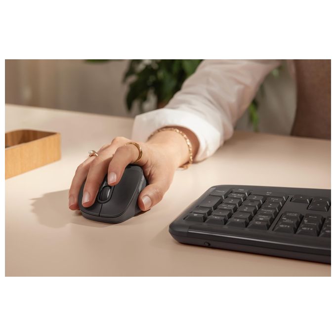 Logitech 910-007715 Signature Comfort Plus M850 L Mouse Wireless Ottico 4000 DPI Bluetooth Cuscinetto Palmare Clic Silenziosi colore Grafite