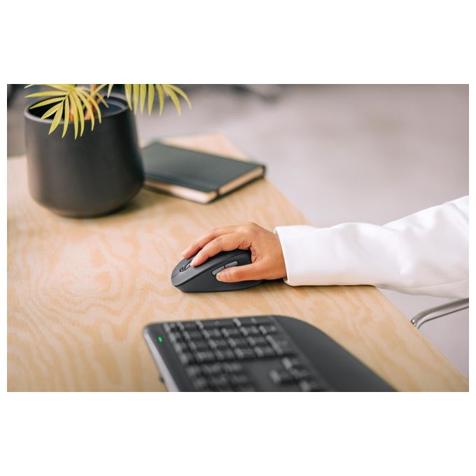 Logitech 910-007715 Signature Comfort Plus M850 L Mouse Wireless Ottico 4000 DPI Bluetooth Cuscinetto Palmare Clic Silenziosi colore Grafite