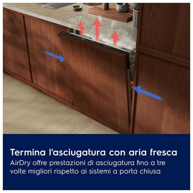 Electrolux 911 571 159 Serie 500 Lavastoviglie A scomparsa totale 13 coperti Classe D AirDry Tecnologia Inverter (81.8x59.6x55 cm) colore Nero