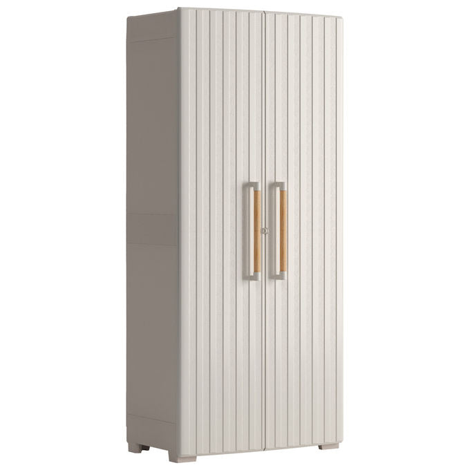 Keter Armadio Groove Alto 80x45x180H Design Funzionale ed Elegante per Organizzare Spazi Interni ed Esterni in Ogni Ambiente