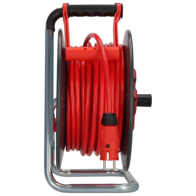 Brennenstuhl 9192330210 SteelCore Avvolgicavo Professionale 4 Prese IP44 33 m H07BQ-F 3G2.5 colore Rosso