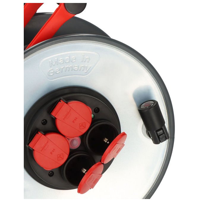 Brennenstuhl 9192330210 SteelCore Avvolgicavo Professionale 4 Prese IP44 33 m H07BQ-F 3G2.5 colore Rosso