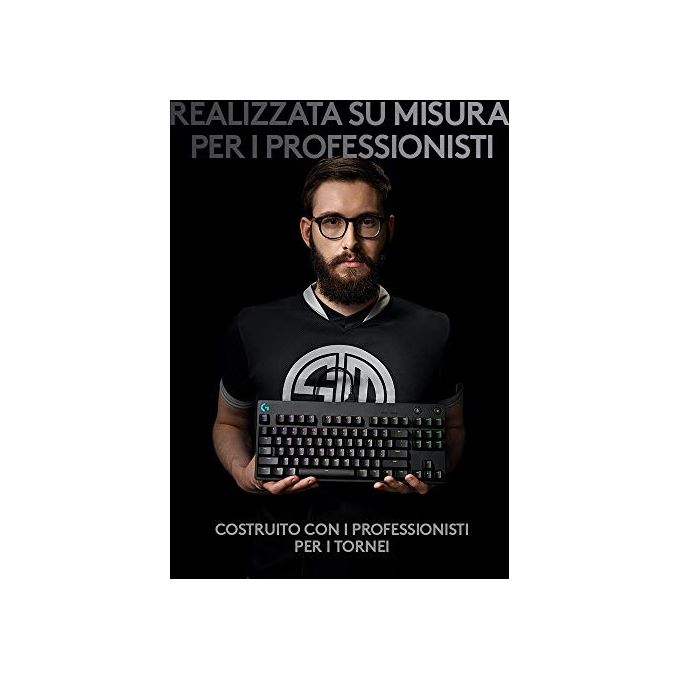 Logitech G PRO TKL Tastiera Gaming Meccanica GX Blue Clicky Switch LIGHTSYNC RGB Micro Cavo USB Rimovibile QWERTY ITA Layout Nero
