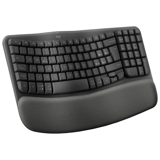 Logitech 920-012330 Wave Keys for Business Tastiera Wireless Ergonomica Supporto Polsi colore Grafite