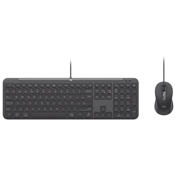 Logitech 920-013346 Wired Combo MK620 Kit Tastiera e Mouse Cablato USB Versione Italiana colore Nero