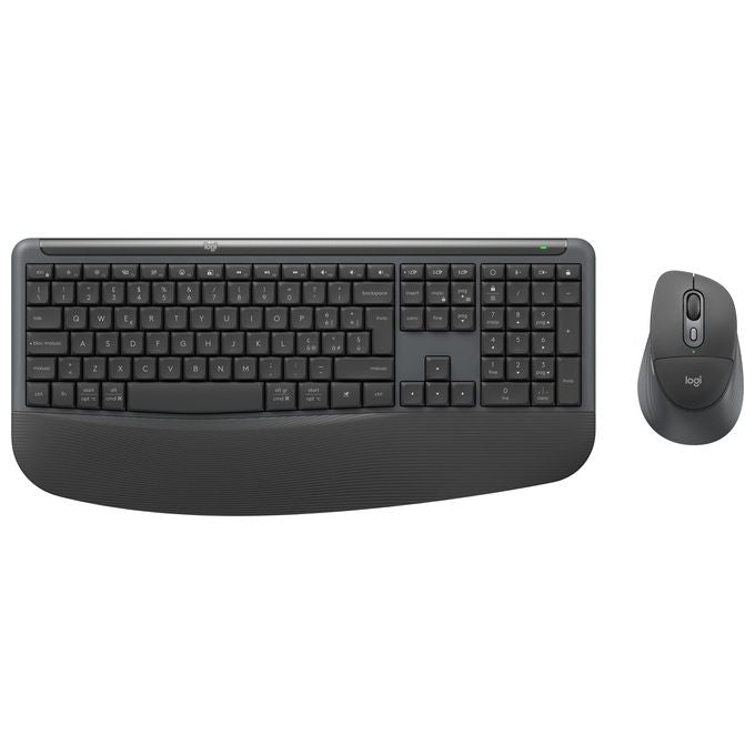 Logitech 920-014034 Signature Comfort Plus Combo MK880 Tastiera e Mouse Wireless con Poggiapolsi Integrato e Cuscinetto per Palmo Grafite