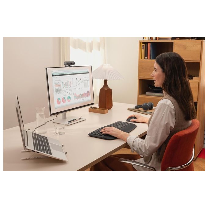 Logitech 920-014034 Signature Comfort Plus Combo MK880 Tastiera e Mouse Wireless con Poggiapolsi Integrato e Cuscinetto per Palmo Grafite