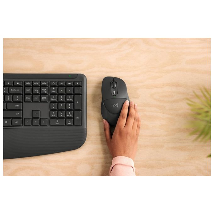 Logitech 920-014034 Signature Comfort Plus Combo MK880 Tastiera e Mouse Wireless con Poggiapolsi Integrato e Cuscinetto per Palmo Grafite