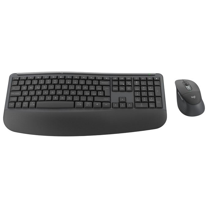 Logitech 920-014034 Signature Comfort Plus Combo MK880 Tastiera e Mouse Wireless con Poggiapolsi Integrato e Cuscinetto per Palmo Grafite