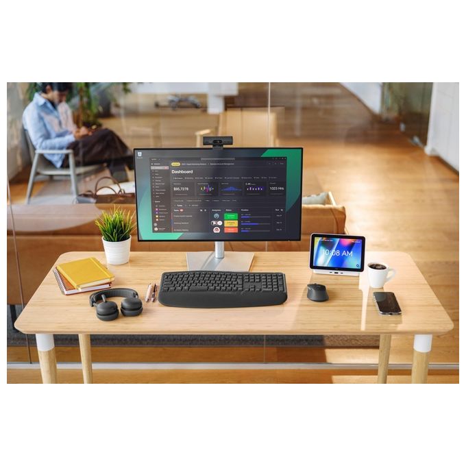 Logitech 920-014034 Signature Comfort Plus Combo MK880 Tastiera e Mouse Wireless con Poggiapolsi Integrato e Cuscinetto per Palmo Grafite