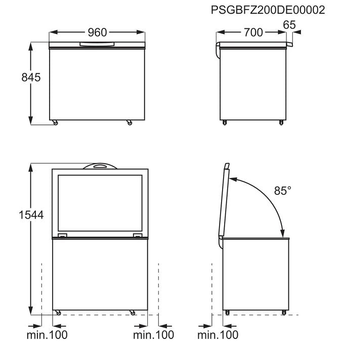 Aeg AHB526E1LW Congelatore a Pozzetto Capacita' 260 Litri Classe energetica E (A++) Low Frost Bianco