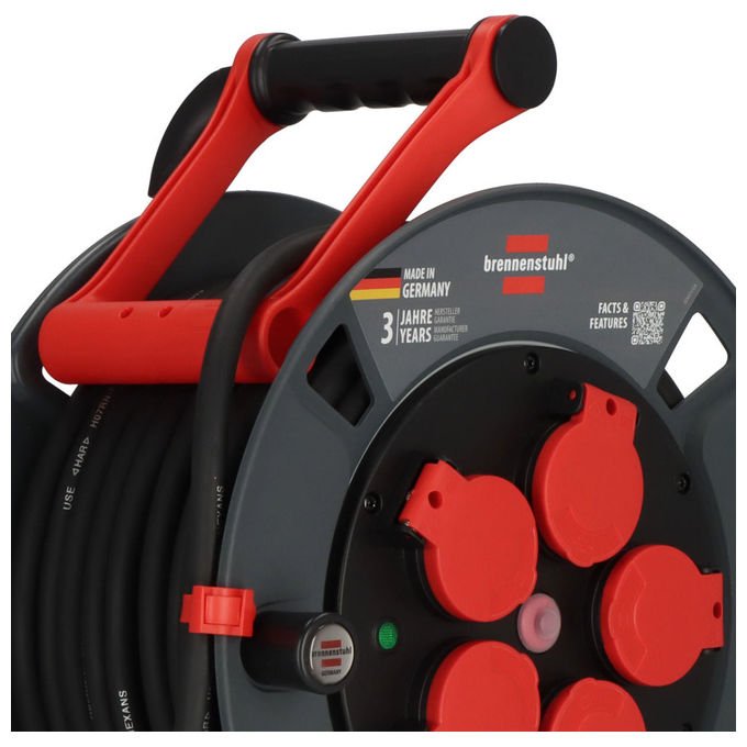 Brennenstuhl 9232250100 300 KU 2200 Cavo avvolgibile 5 prese IP44 H07RN-F 3G2,5 25 m colore Nero