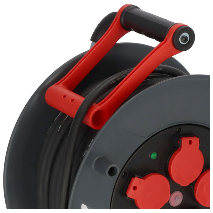 Brennenstuhl 9232400100 Professional Cavo Avvolgicavo 40 m 5 Prese IP44 H07RN-F 3G2.5 colore Nero Rosso