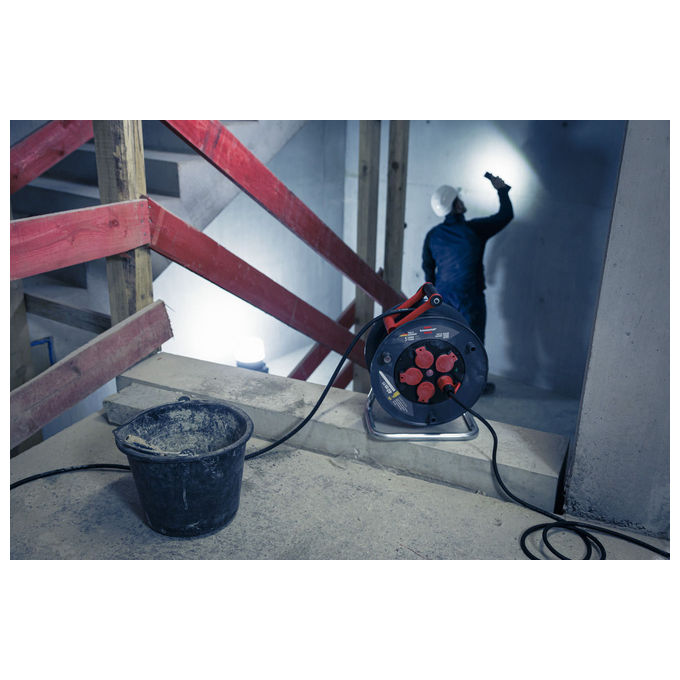 Brennenstuhl 9232400100 Professional Cavo Avvolgicavo 40 m 5 Prese IP44 H07RN-F 3G2.5 colore Nero Rosso