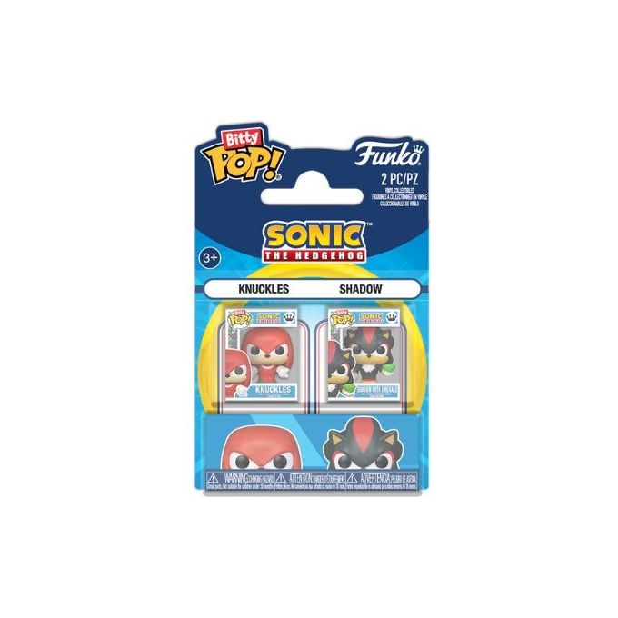 Funko FU94083 Bitty POP 2PK Figurine Vinyl Sonic the Hedgehog Knuckles and Shadow con Emerald colore Multicolore