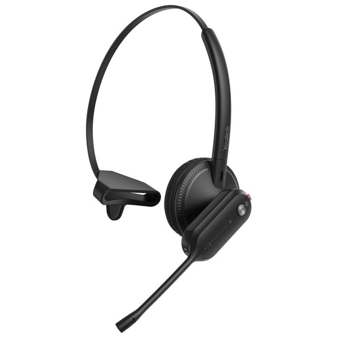 Yealink 1208711 WH63 E2 Teams Auricolare Wireless a Clip per Ufficio con Microfono a Stelo e Connessione DECT Fino a 180 Metri Autonomia 8 Ore Colore Nero