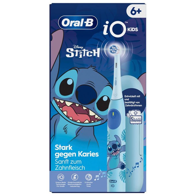 Oral-B IOKIDSTITCH6 Oral-B iO Kids Stitch Spazzolino elettrico rotante 3 modalita' Timer musicale 2 minuti Sensore pressione Autonomia 7 giorni colore Blu