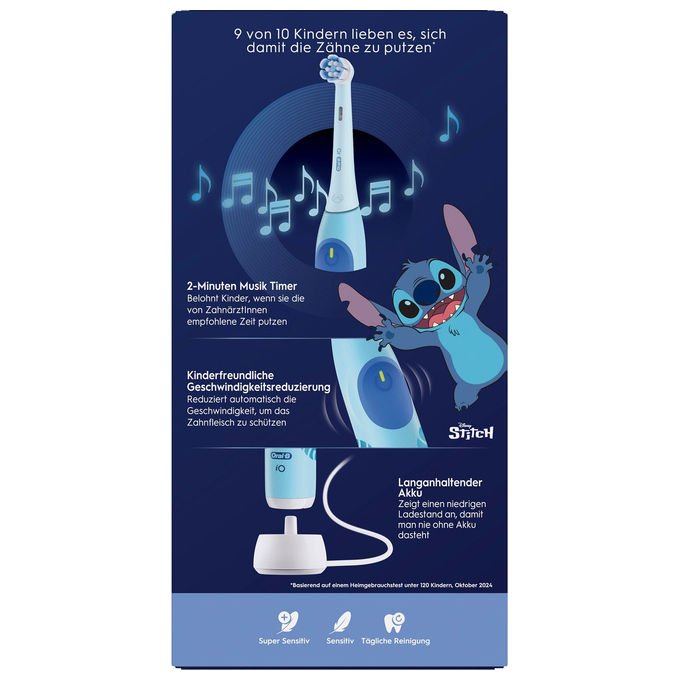 Oral-B IOKIDSTITCH6 Oral-B iO Kids Stitch Spazzolino elettrico rotante 3 modalita' Timer musicale 2 minuti Sensore pressione Autonomia 7 giorni colore Blu